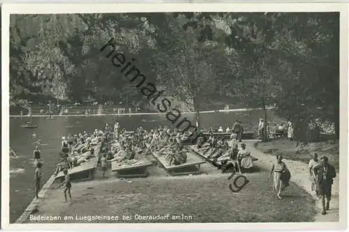 Oberaudorf - Badeleben am Luegsteinsee - Foto-Ansichtskarte - Verlag R. Zerle München