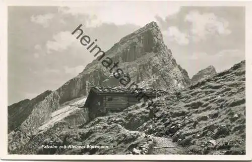 Falzalm mit kleinem Watzmann - Foto-AK - Verlag L. Ammon Berchtsgaden-Schönau