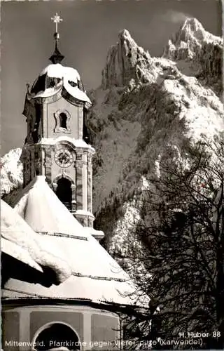 mittenwald, pfarrkirche g. viererspitze, karwendel (Nr. 8816)