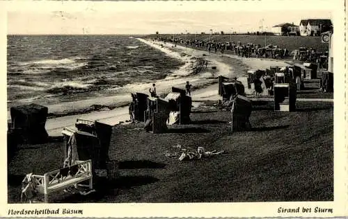 büsum, strand bei sturm (Nr. 9307)