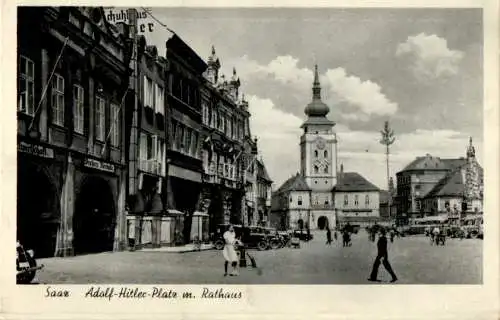 saaz, adolf-hitler-platz m. rathaus (Nr. 17500)