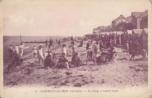 PC50317 Langrune sur Mer. Der Strand bei Ebbe Baffe. G. Artaud. Nr. 4