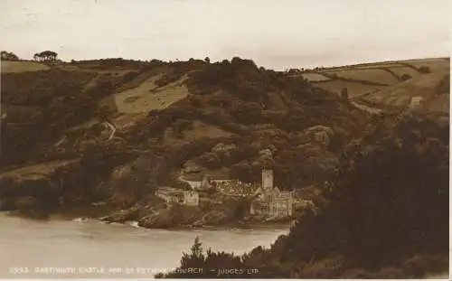 PC47820 Dartmouth Castle und St. Petrox Kirche. Judges Ltd. Nr. 5993. 1934