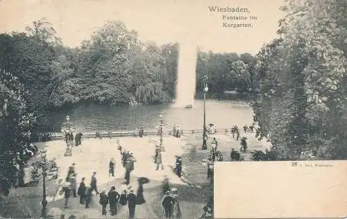 PC53266 Wiesbaden. Brunnen im Kurgarten. J. Levi. Nr. 26. 1903. B. Hopkins