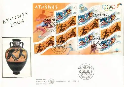 Sport. Olympische Spiele 2004 in Athen. FDC.