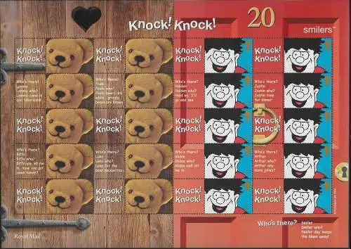 2002 Gran Bretagna Knock-Knock MNH Unif MS n. 9