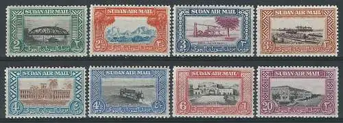1950 British Sudan George VI airmail 8v. MNH SG. n. 115/22