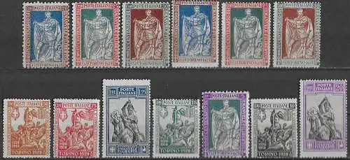 1928 Italia Emanuele Filiberto 13v. mc MNH Sassone n. 226-38