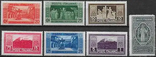 1929 Italia Abbazia di Montecassino 7v. mc MNH Sassone n. 262/68