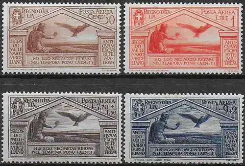 1930 Italia Bimillenario di Virgilio aerea 4v. MNH Sassone n. 21/24