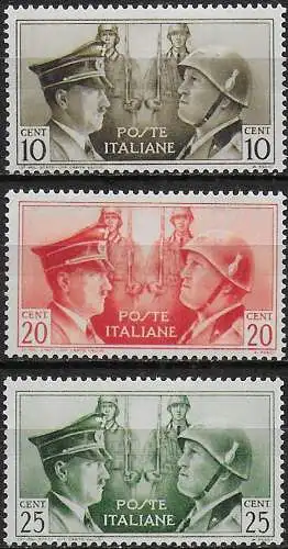 1941 Italia Asse italo-tedesca NE 3v. mc MNH Sassone n. 457A/C