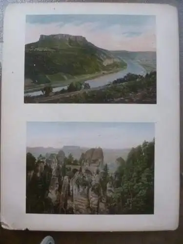 2 kol. Fotos Photochrom Sächsische Schweiz Lilenstein Bastei um 1895