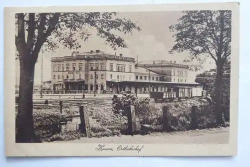 AK Hanau, Ostbahnhof m. Eisenbahn