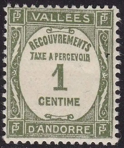 1935 FRANZÖSISCH ANDORRA, Steuern Nr. 16 mnh/**