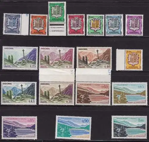 1961-71 FRANZÖSISCHES ANDORRA, Nr. 153A/163 postfrisch/**