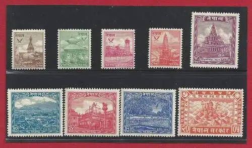 1949 NEPAL, SG Nr. 64/72 9 MLH/* Werte