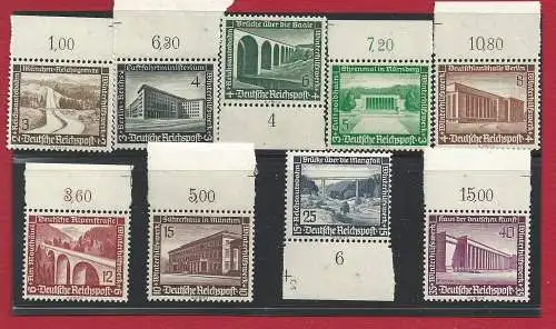 1936 DEUTSCHLAND REICH - Nr. 582/590 9 MNH/** Werte