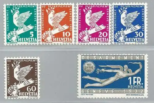 1932 SCHWEIZ, Nr. 254/259 6 MNH/** Werte