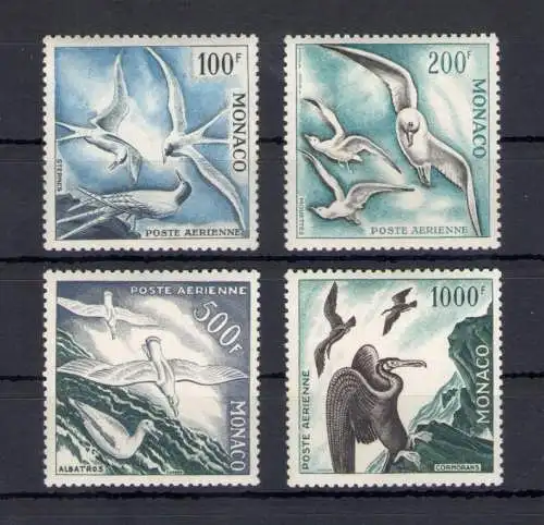 1955 MONACO, Vögel - Vögel, Luftpost Nr. 55/58 - 4 Werte - postfrisch**