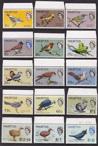 1965 MAURITIUS - SG 317/331 15er-Set/**