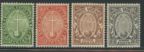 1933 Vatikan, neue Briefmarken, Nr. 15/18, Heiliges Jahr, 4 Werte, postfrisch**