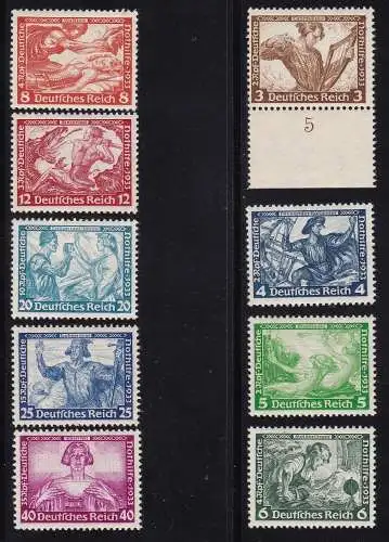 1933 Deutschland/Deutsches Reich, Nr. 470-478 Wagner 9 postfrisch/**