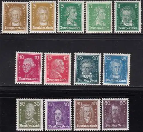 1926-27 Deutschland, Nr. 379/389 11 MNH/** Werte