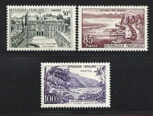 1959 FRANKREICH - Nr. 1192/1194 Tourismus 3 Werte postfrisch/**