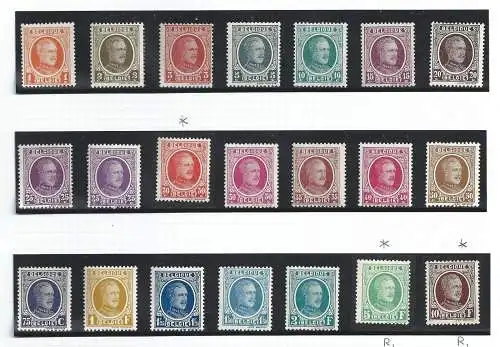 1922-27 Belgien - König Albert I. - Nr. 190/210 - 21 MH Werte*