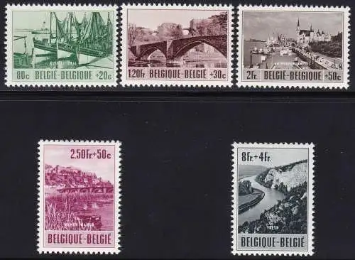 1953 Belgien - Nr. 918/923 5 MNH/** Werte