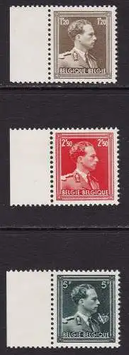 1956-57 BELGIEN, Einheitlicher Katalog Nr. 1005/1007 - König Leopold III. - 3 Werte - postfrisch**