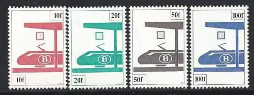 1982 Belgien - Postpakete Züge Nr. 455/458 - 4 Werte - postfrisch**