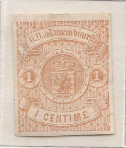 1859 - 63 LUXEMBURG - Nr. 3 1c. hellbraun MLH/* Signiert A.Diena/Sorani