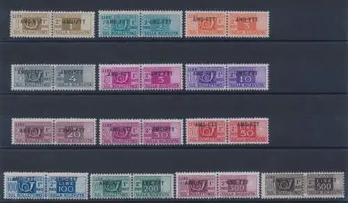 1949-53 TRIEST A - Postpakete, einzeiliger Überdruck, PP 13/25, MNH**