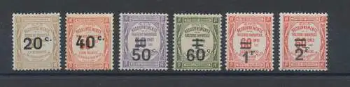 1917-26 FRANKREICH - Tasse - Steuer - Inkasso Nr. 49-54, postfrisch **