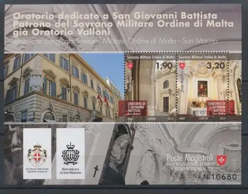 2013 Smom - San Giovanni Battista gemeinsame Ausgabe mit San Marino, einheitliche Nr. 1154/55 - postfrisch**