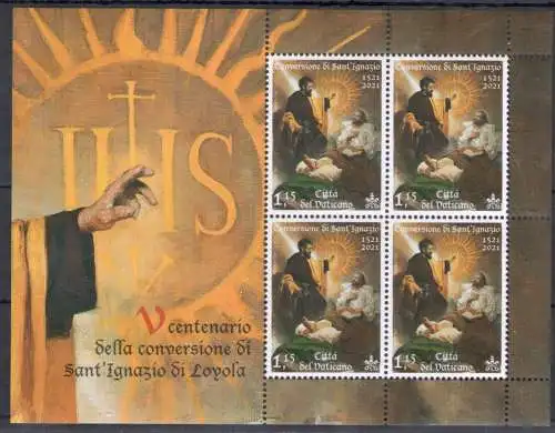 2021 Vatikan, 1. Minifil - St. Ignatius von Loyola - neue und perfekte Briefmarken - postfrisch **