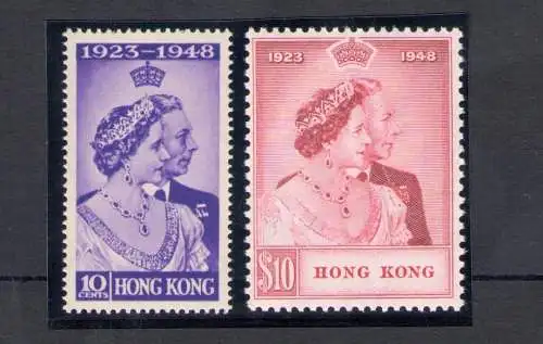 1948 HONGKONG, Königlich Silber Hochzeit, SG 171/172 2er Set - postfrisch**