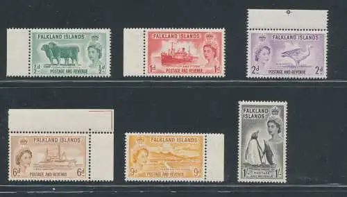 1955-57 FALKLAND ISLANDS - SG 187/192 - 6 Werte - komplette Serie - postfrisch**