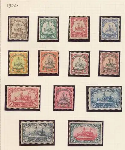 1900 Deutsch-Südafrika - Yvert Nr. 13/25 - MLH*