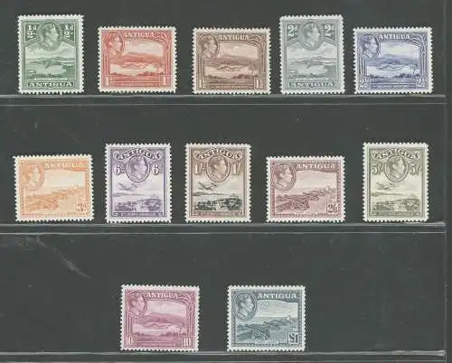 1938 ALT, Stanley Gibbons Nr. 98/109, Bildnis im Rahmen von Georg VI, 12 Werte - MH* / MNH**