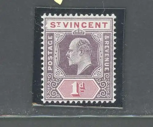 1904-11 ST. VINCENT - Stanley Gibbons Nr. 86 - 1d. stumpf lila und karmin - postfrisch**