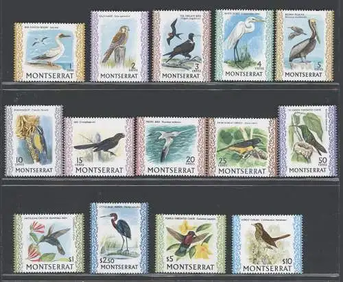 1970-74 Montserrat, MiNr. 230-42+316 - Vögel - 14-Werte-Serie - postfrisch**
