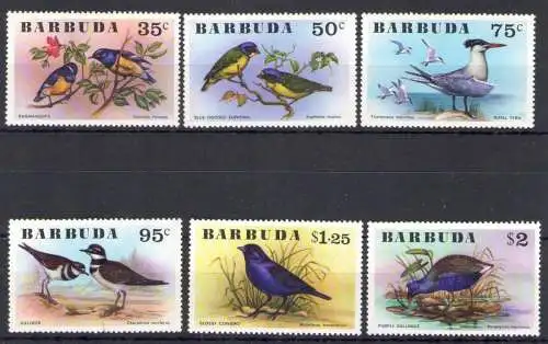 1976 Barbuda, Uccelli - Yvert Nr. 251-56 - 6 Werte - postfrisch**