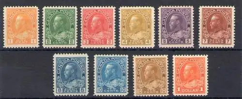 1922-31 KANADA - SG 246/255 10er Serie MH*- 1$ MNH**
