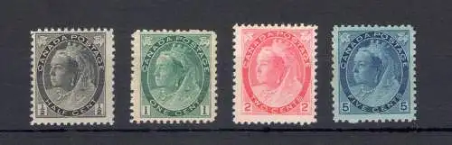 1887-98 KANADA - Königin Victoria - Stanley Gibbson Nr. 141-143-144-146 - 4 Werte - postfrisch**