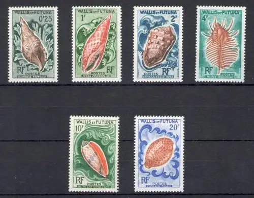 1962-63 Wallis und Futuna - Yvert Nr. 162-167 - Muscheln - 6 Werte - postfrisch **