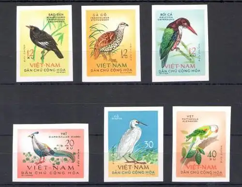 1963 Nordvietnam - Yvert Nr. 333-38 - Ungezahnte Vögel - 6 Werte - postfrisch**