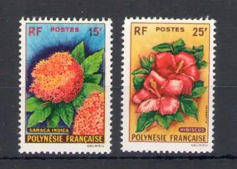 1962 Neukaledonien - Yvert-Katalog Nr. 15-16 - Blumen - 2 postfrisch-Werte**