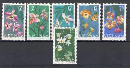 1966 Nordvietnam - Yvert Nr. 482-87 - Blumen - 6 Werte - postfrisch**